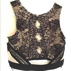 Black Lace Crop Top